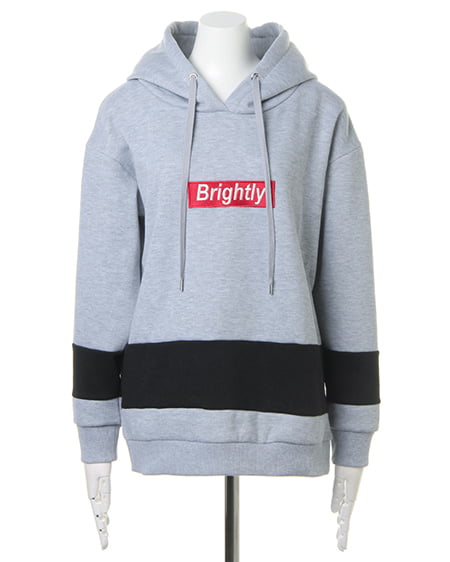 INGNI（イング） 袖ラインパーカー／チュニック ｸﾞﾚｰ/ｵﾌﾎﾜｲﾄ