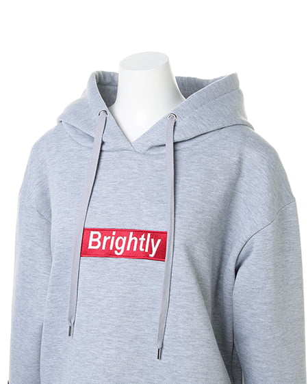 INGNI（イング） 袖ラインパーカー／チュニック ｸﾞﾚｰ/ｵﾌﾎﾜｲﾄ