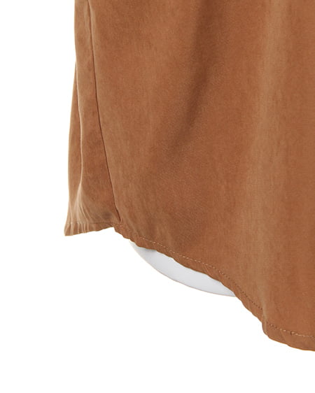 INGNI（イング） 袖刺繍ピーチVネックブラウス ｷｬﾒﾙ