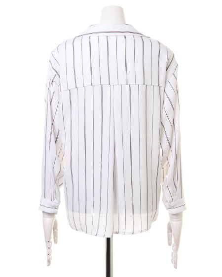 INGNI（イング） トロミスキッパー長袖／シャツA ｵﾌｸﾛ/ｽﾄﾗｲﾌﾟ