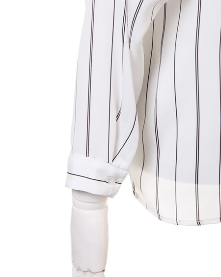 INGNI（イング） トロミスキッパー長袖／シャツA ｵﾌｸﾛ/ｽﾄﾗｲﾌﾟ