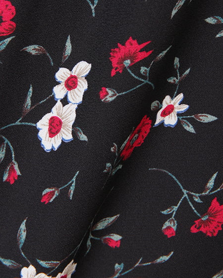 INGNI（イング） 花柄シャーリングハイネック／ブラウス ｸﾛ