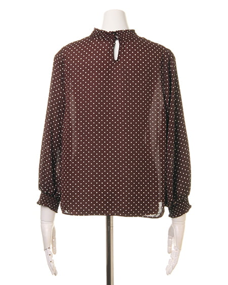 INGNI（イング） ドット柄シャーリングハイネック／TOPS ﾌﾞﾗｳﾝ