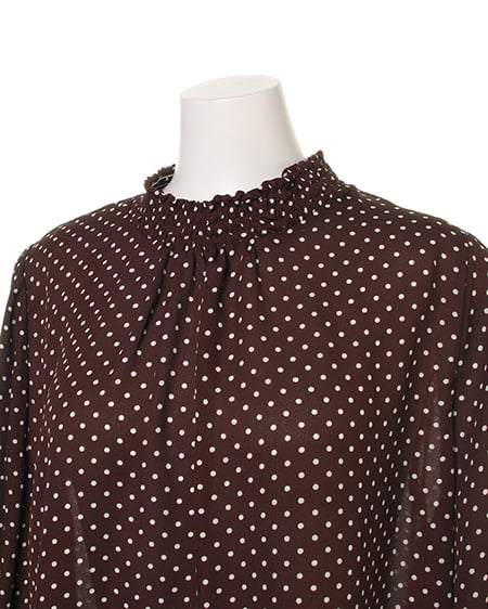 INGNI（イング） ドット柄シャーリングハイネック／TOPS ﾌﾞﾗｳﾝ