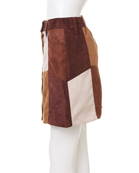 INGNI（イング） パッチワーク台形／スカートA ｷｬﾒﾙ