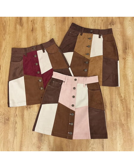 INGNI（イング） パッチワーク台形／スカートA ｷｬﾒﾙ