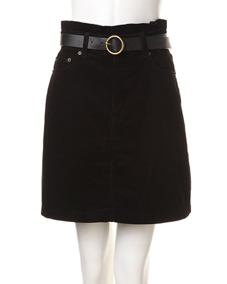 INGNI（イング） ベルト付台形スカート ｸﾛ