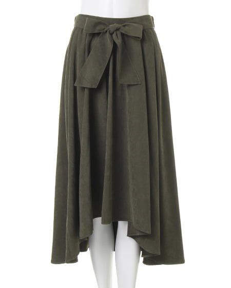 INGNI（イング） サッシュ付ピーチイレヘム／スカート ｶｰｷ