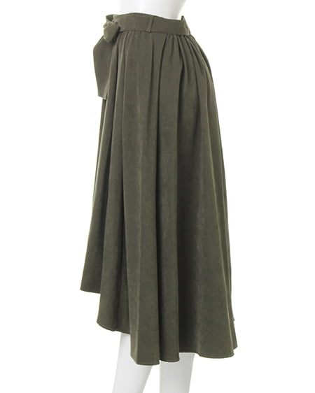 INGNI（イング） サッシュ付ピーチイレヘム／スカート ｶｰｷ