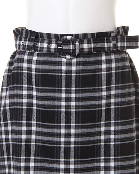 INGNI(イング) チェック柄コクーン/スカート クロ