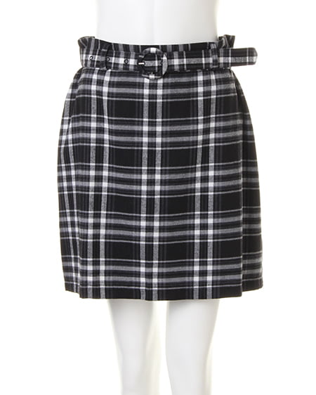 INGNI(イング) チェック柄コクーン／スカート ｸﾛ