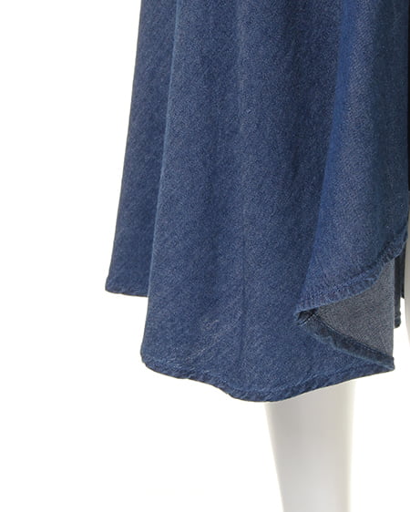 INGNI（イング） 共生地サッシュ付Peツイルイレヘム／スカート ﾃﾞﾆﾑ/ﾌﾞﾙｰ