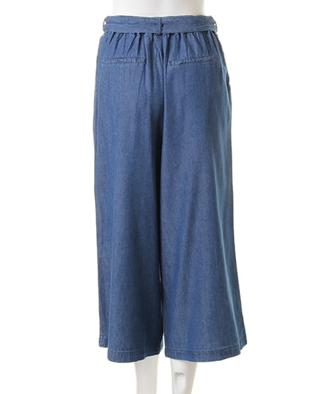 INGNI（イング） サッシュ付トロミガウチョ／パンツ ﾃﾞﾆﾑ/ﾌﾞﾙｰ