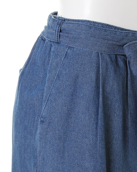 INGNI（イング） サッシュ付トロミガウチョ／パンツ ﾃﾞﾆﾑ/ﾌﾞﾙｰ