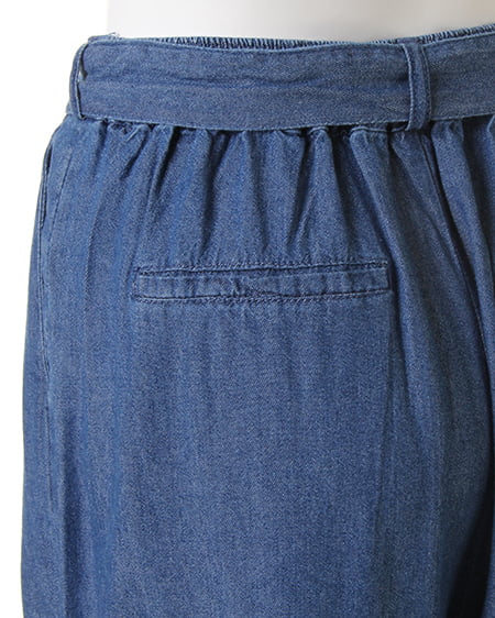 INGNI（イング） サッシュ付トロミガウチョ／パンツ ﾃﾞﾆﾑ/ﾌﾞﾙｰ