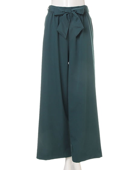 INGNI（イング） サッシュ付TRワイド／パンツ ｸﾞﾘｰﾝ