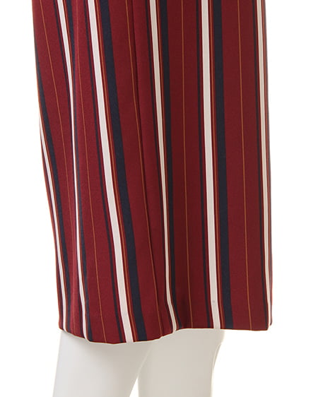 INGNI（イング） ベルト付マルチストライプガウチョ／パンツ ﾎﾞﾙﾄﾞｰ