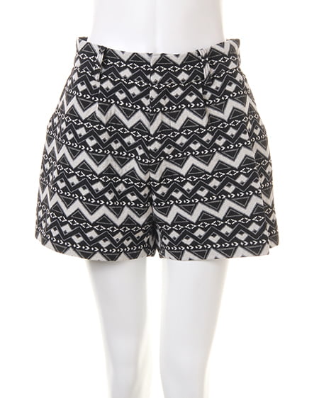 INGNI(イング) 柄ショートパンツ クロ/B