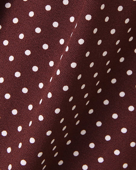 INGNI（イング） サッシュ付ドット柄シャーリングミディ／スカート ﾌﾞﾗｳﾝ/ｵﾌﾎﾜｲﾄ