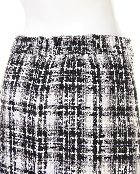 INGNI（イング） ベルト付ツイード台形／スカート ｵﾌﾎﾜｲﾄ/ｸﾛ