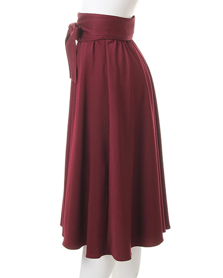 INGNI（イング） サッシュ付TRシャーリングミディ／スカートA ﾎﾞﾙﾄﾞｰ