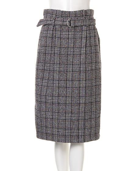 INGNI（イング） 共ベルト付グレンチェックナロー／スカート ｸﾞﾚﾝﾁｪｯｸ