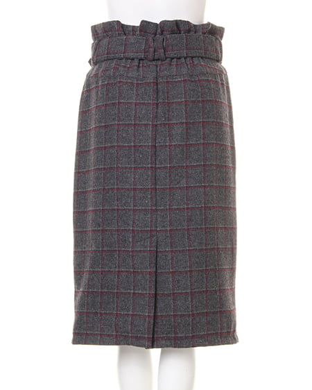 INGNI（イング） 共ベルト付チェック柄ナロー／スカートA ｸﾞﾚｰ/ﾁｪｯｸ