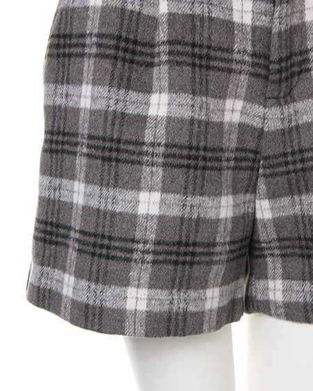 INGNI(イング) シャギーチェックショート/パンツ グレー/チェック