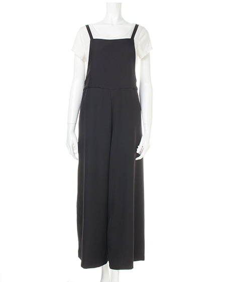 INGNI（イング） ツイルワイドサロペット ｸﾛ