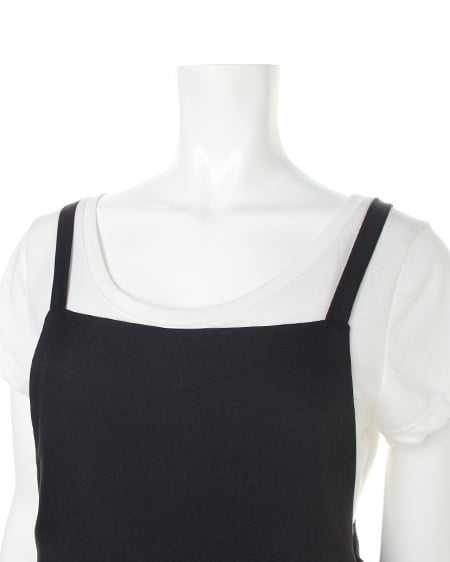 INGNI（イング） ツイルワイドサロペット ｸﾛ