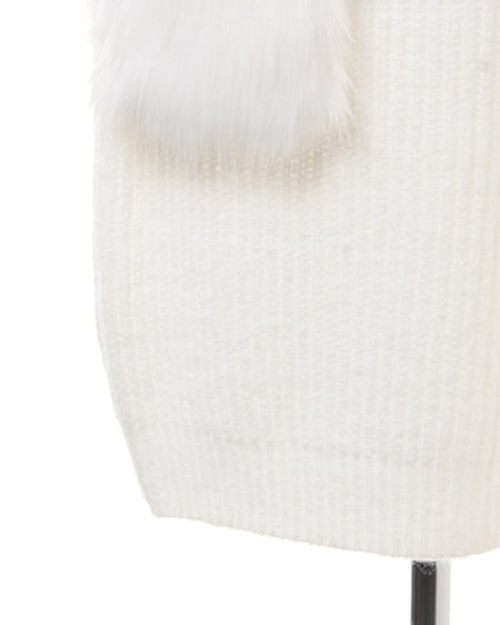 INGNI（イング） 片畦ファーポケット付／ワンピース ｵﾌﾎﾜｲﾄ