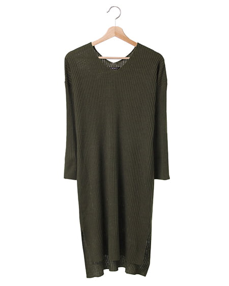 INGNI(イング) リブニット／ワンピース カーキ