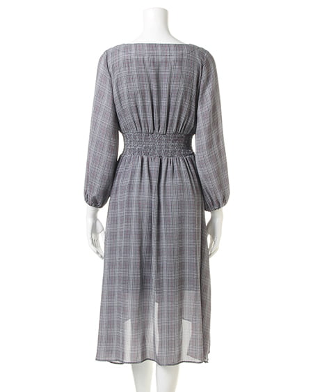 INGNI（イング） グレンチェックレースUPイレヘム／ワンピース ｸﾞﾚｰ/ｱｶ