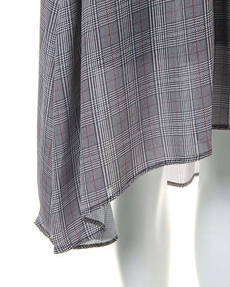 INGNI（イング） グレンチェックレースUPイレヘム／ワンピース ｸﾞﾚｰ/ｱｶ