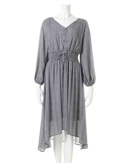 INGNI（イング） グレンチェックレースUPイレヘム／ワンピース ｸﾞﾚﾝﾁｪｯｸ