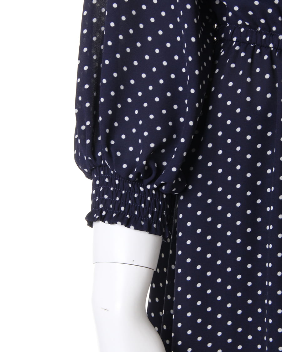 PEARLY GATES ドット柄ハイネックワンピース サイズ1（M） ドット柄