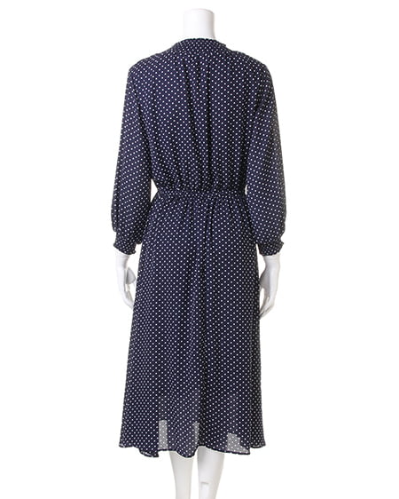 INGNI（イング） ドット柄ハイネック／ワンピース ｺﾝ/ｵﾌﾎﾜｲﾄ