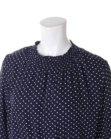 INGNI（イング） ドット柄ハイネック／ワンピース ｺﾝ/ｵﾌﾎﾜｲﾄ