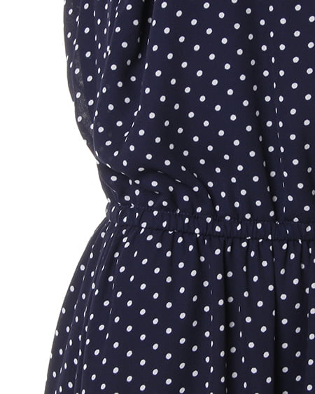 INGNI（イング） ドット柄ハイネック／ワンピース ｺﾝ/ｵﾌﾎﾜｲﾄ