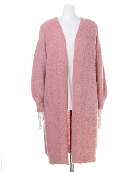 INGNI（イング） アルパカブークレーロング／カーデ ﾋﾟﾝｸ