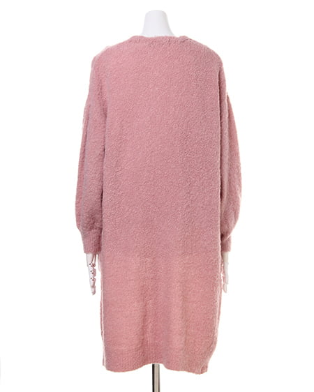 INGNI（イング） アルパカブークレーロング／カーデ ﾋﾟﾝｸ