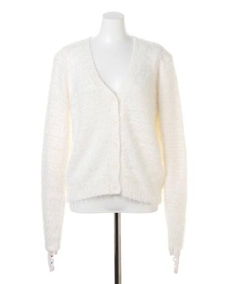 INGNI（イング） フェザーコンパクトカーディガン ｵﾌﾎﾜｲﾄ