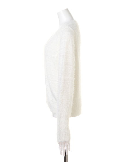 INGNI（イング） フェザーコンパクトカーディガン ｵﾌﾎﾜｲﾄ