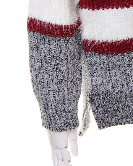 INGNI（イング） フェザー3Cボーダーニット／チュニック ｵﾌﾎﾜｲﾄ/ﾎﾞﾙﾄﾞｰ