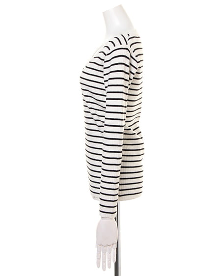 INGNI（イング） リブフロントクロス／ニット ﾎﾞｰﾀﾞｰ