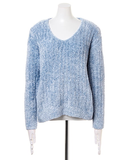 INGNI（イング） フラワーモールVネックニット ｻｯｸｽ