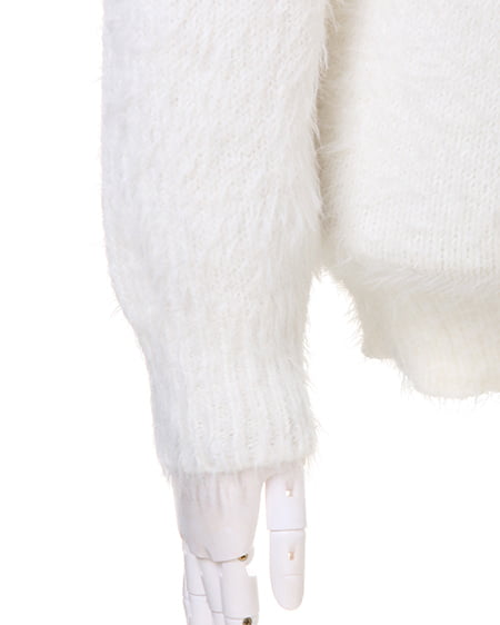 INGNI（イング） ヨークレースハイネックフェザーヤーンニット ｵﾌﾎﾜｲﾄ