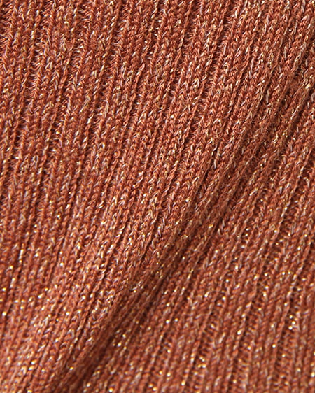 INGNI（イング） ラメリブつまり衿長袖／ニット ﾌﾞﾗｳﾝ