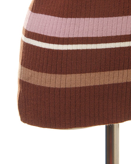 INGNI（イング） マルチボーダーリブプチ／ハイネック ﾌﾞﾗｳﾝ