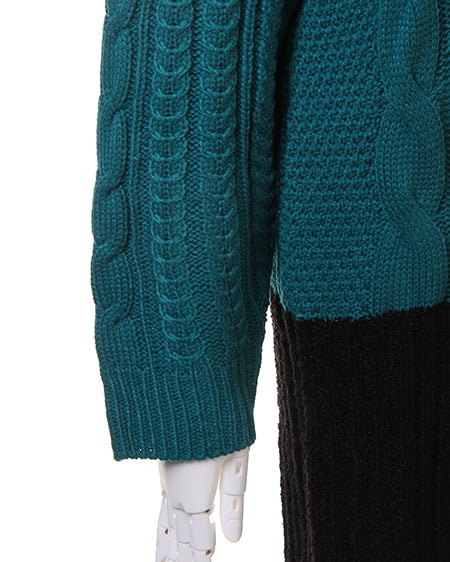 INGNI(イング) 異素材バイカラー/チュニック ターコイズ/クロ